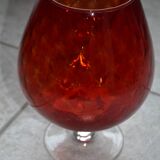 Vintage Italian red vase on foot