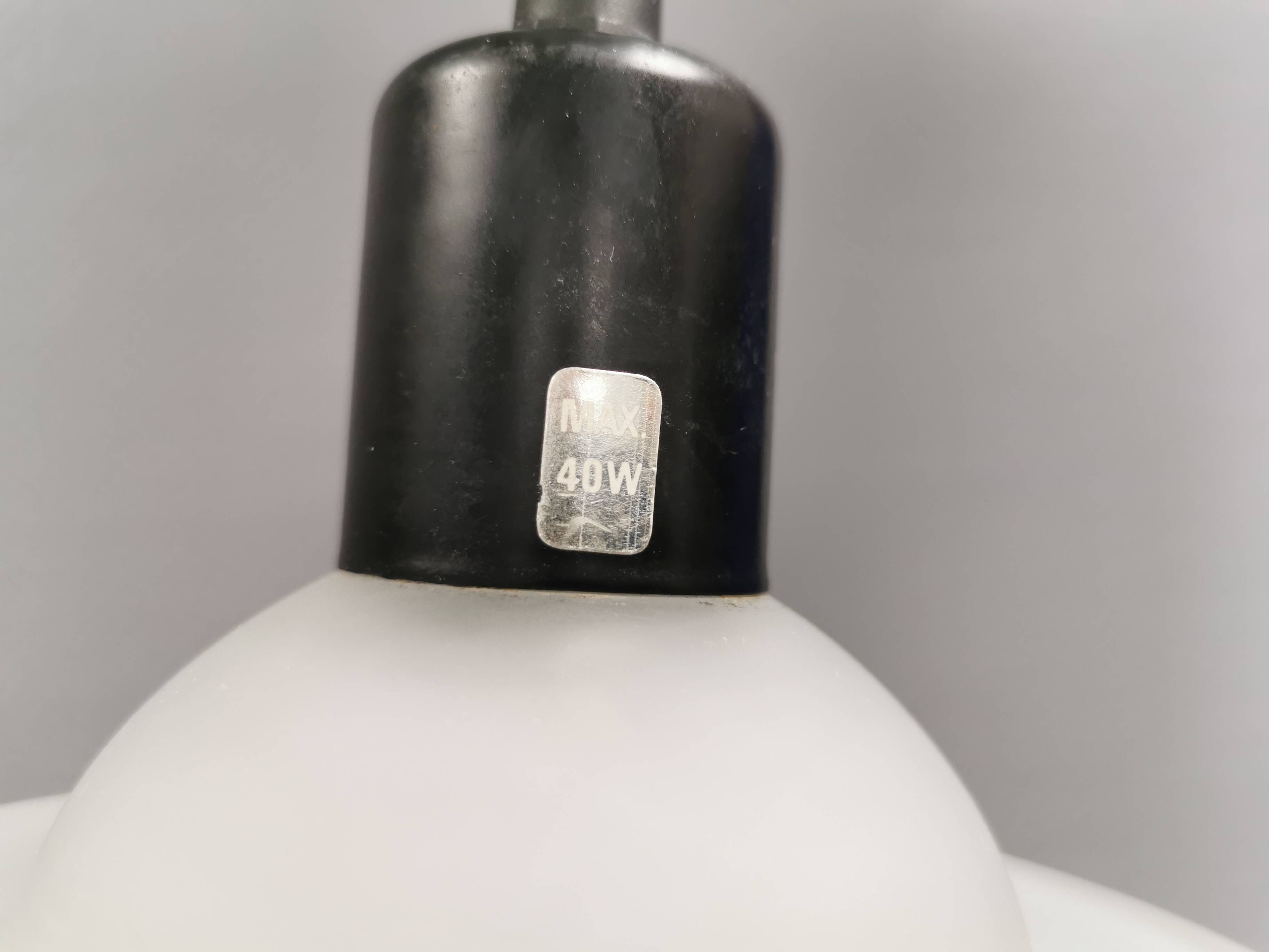 White glass UFO pendant lights by Design-Light, early 1990s Denmark