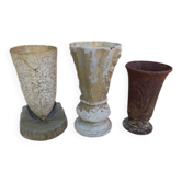 Set of 3 cast iron vases from 1900 from Charleville - Mézières