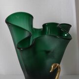 Vintage Italian blown glass handkerchief vase