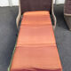Fauteuil convertible vintage en tissu beige et marron