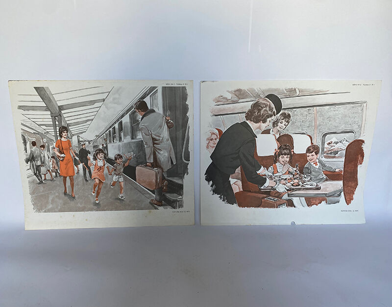 Set of 'train & accident' posters