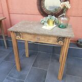 Art Deco wood and marble table