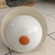 Orange hanging map 70 years  metal and glass globe