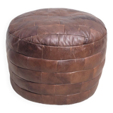 Pouf cuir en parchwork