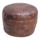 Pouf cuir en parchwork