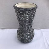Vintage annette roux fat lava ceramic grey & white foams ancient vase