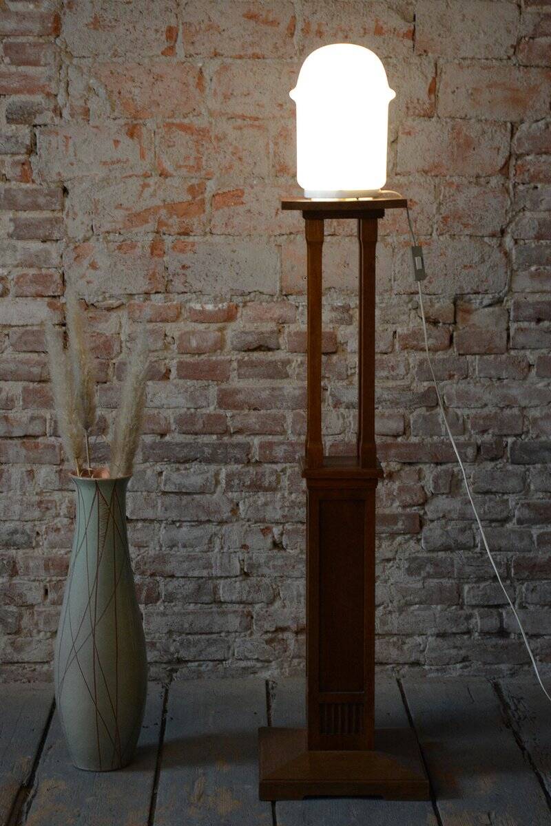 Mid-Century Table Lamp in Lacquered Metal and Opal Glass, Czech, 1960s