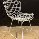 8 Vintage Harry Bertoia Wire Mesh Chairs White Lacquered Knoll