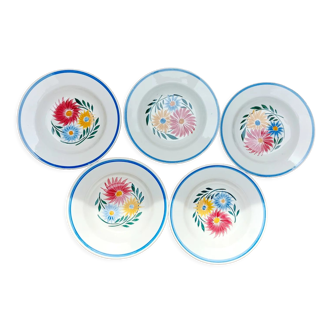 Set of 5 HBC Choisy le Roi soup plates