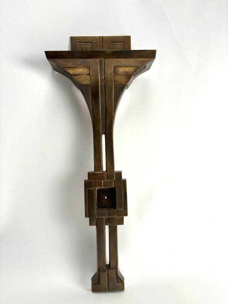 Italian Deco Style Wall Lamps in Bronze attributed to Banci, 1970s, Set of 2