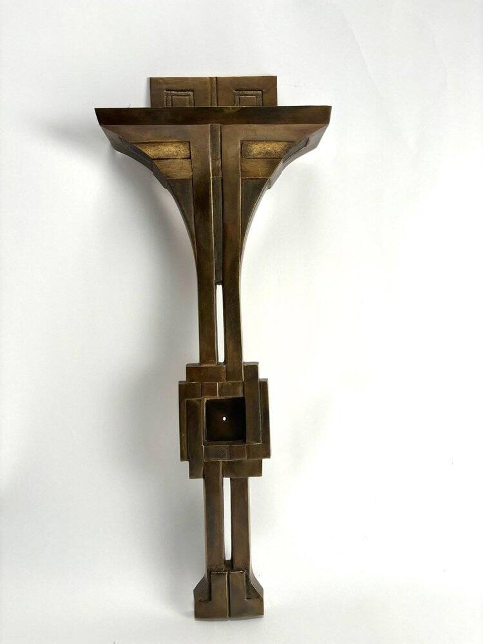 Italian Deco Style Wall Lamps in Bronze attributed to Banci, 1970s, Set of 2