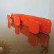 Orange plastic wall coat rack "syla" france 1970