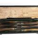Six knives with steel blades and horn handles, Bonnaud Nancy, early 20th century.