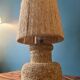 60s lamp in stone with artisanal rope shade
