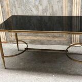 Table verre laiton dore