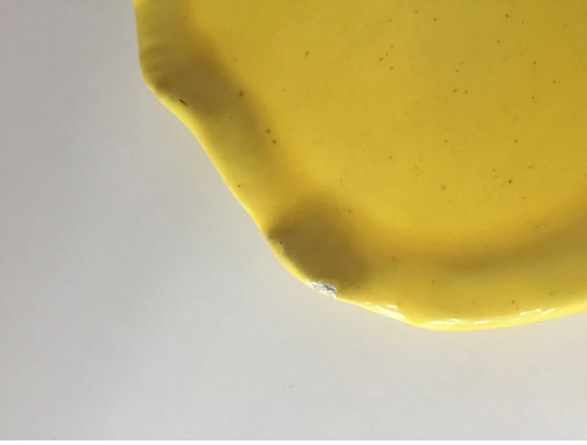 Black and yellow Vallauris plate/saucer