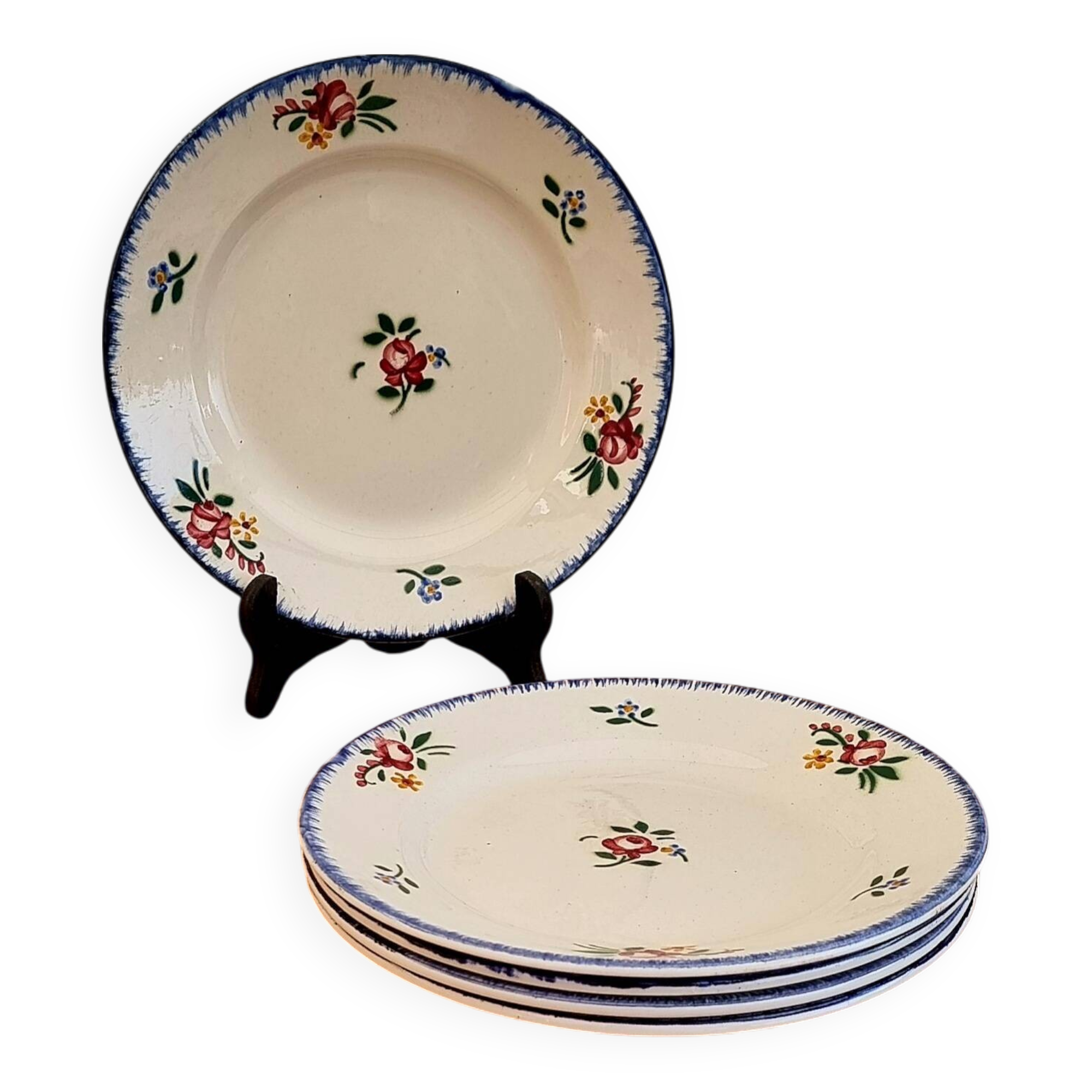 Set of 5 Digoin Sarreguemines Dauphine model dessert plates
