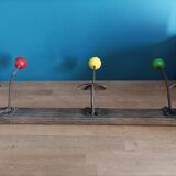 Wood and metal coat rack