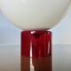 70s lamp in white opaline and translucent red glass