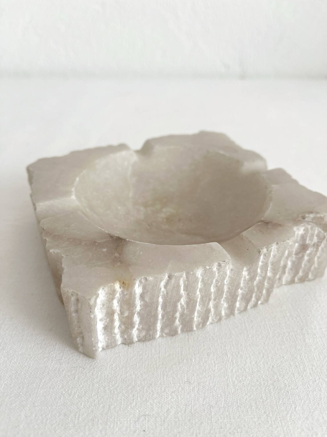 Vintage alabaster square ashtray