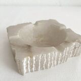 Vintage alabaster square ashtray