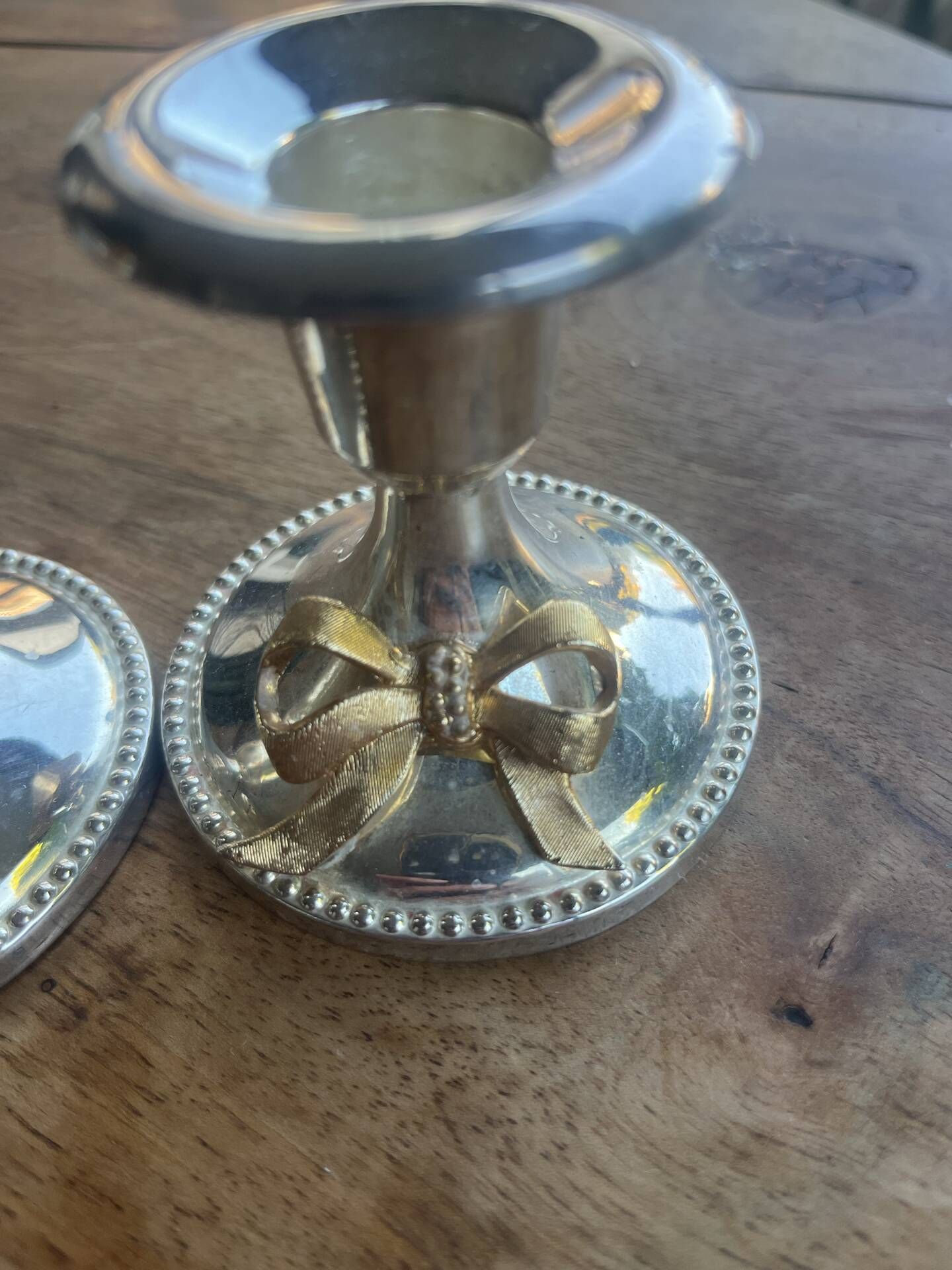 2 silver-plated candlesticks