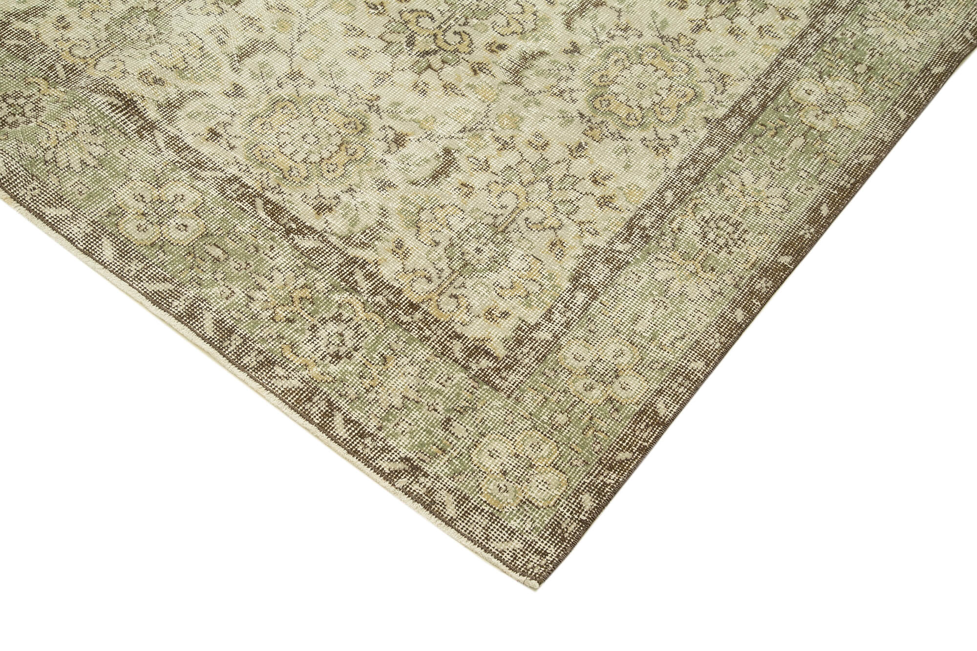 Hand-knotted decorative turkish beige rug 196 cm x 311 cm