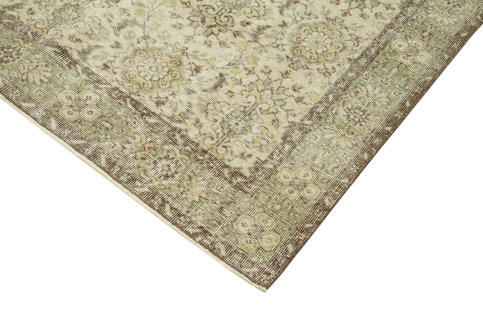 Hand-knotted decorative turkish beige rug 196 cm x 311 cm