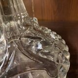 pair of cut glass candlesticks with lion and ram head decor, late 19th century