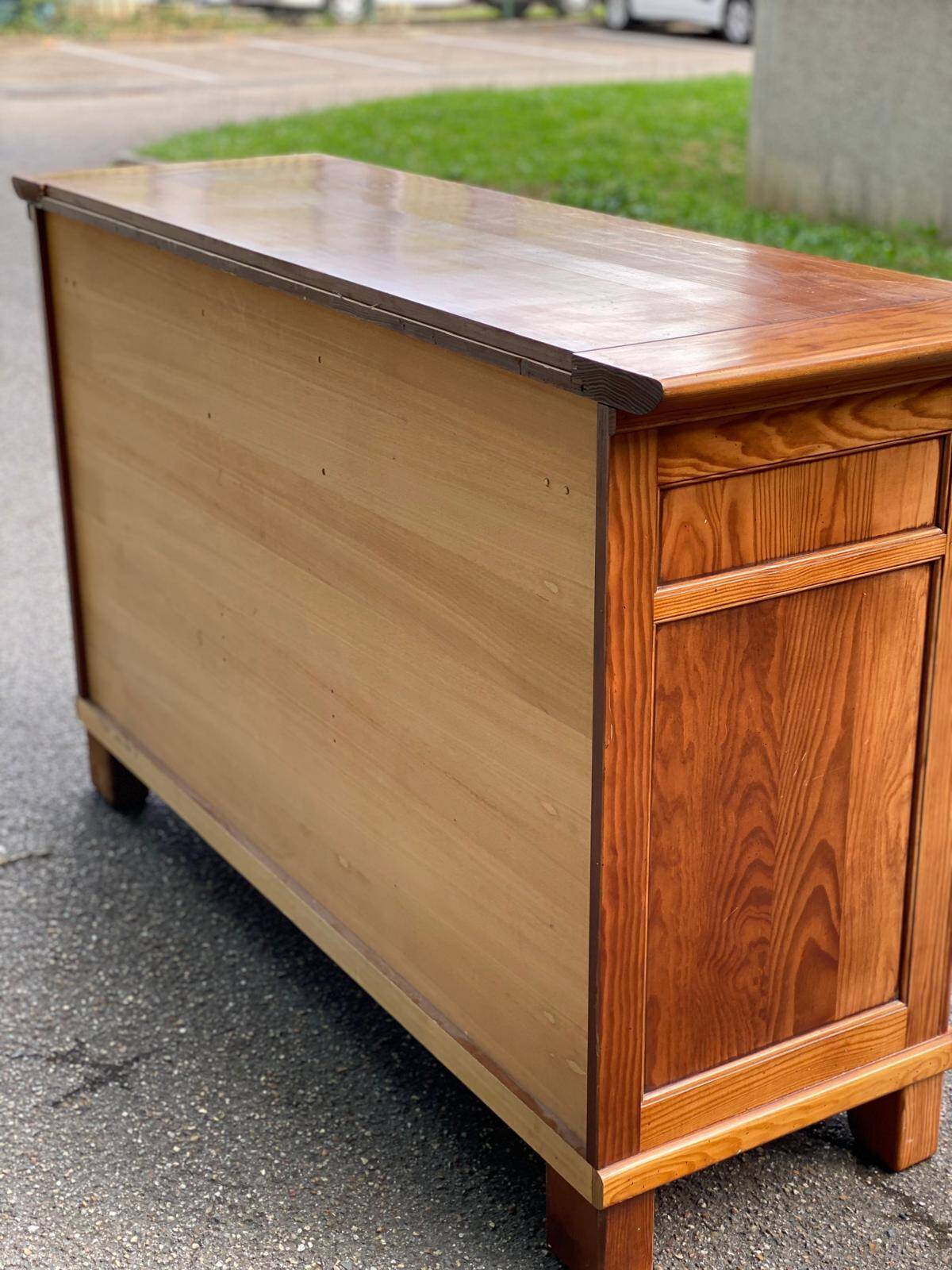 Scandinavian solid wood sideboard with 3 doors and 6 drawers, 160 cm
