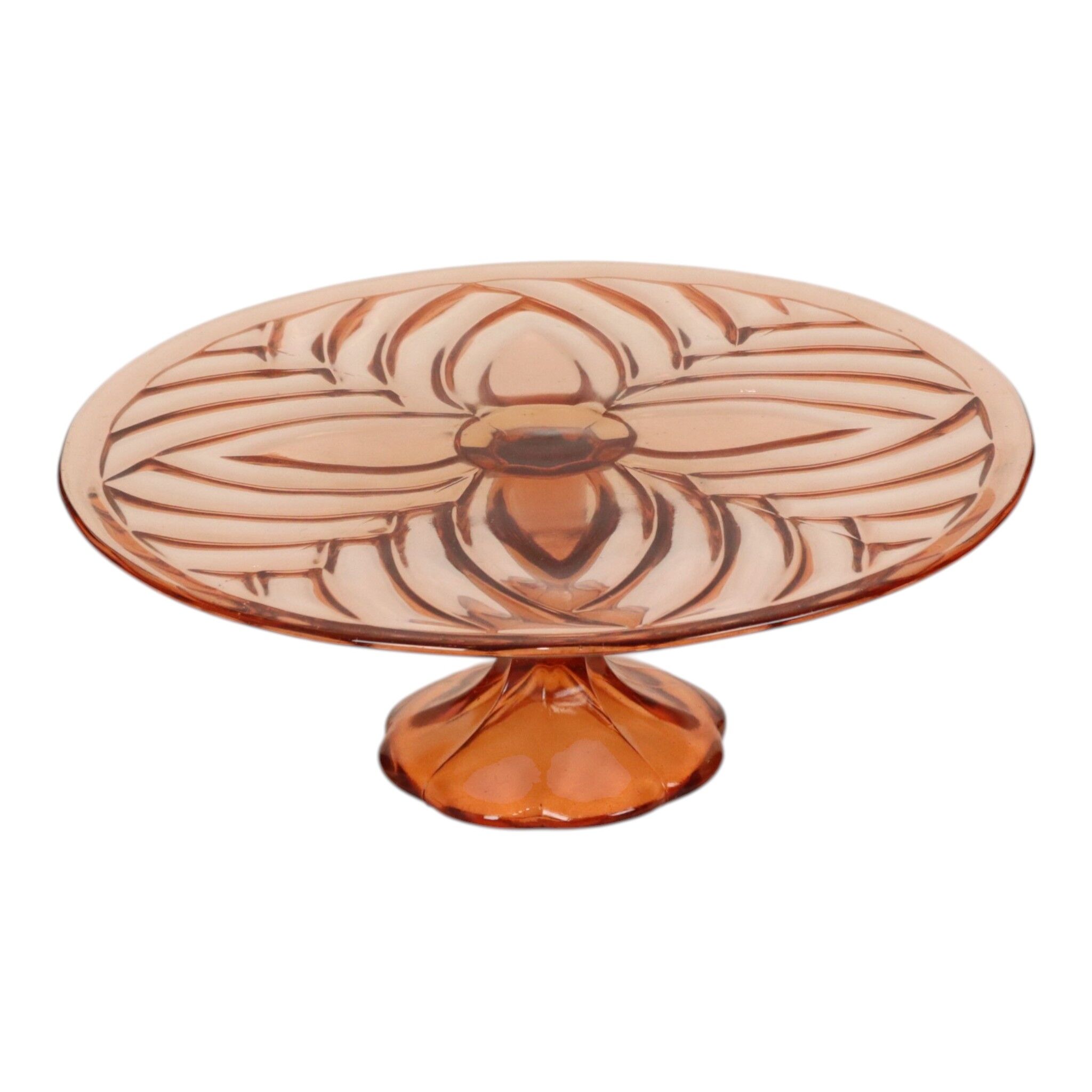 Pink and Orange Art Deco Cake Platter / Pastry Dish VSL 33cm