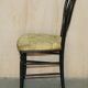 Regency Antique 1815 Occasional Chair in Ebonised Wood, Mother of Pearl, Silk and Chesterfield Upholstered Seat