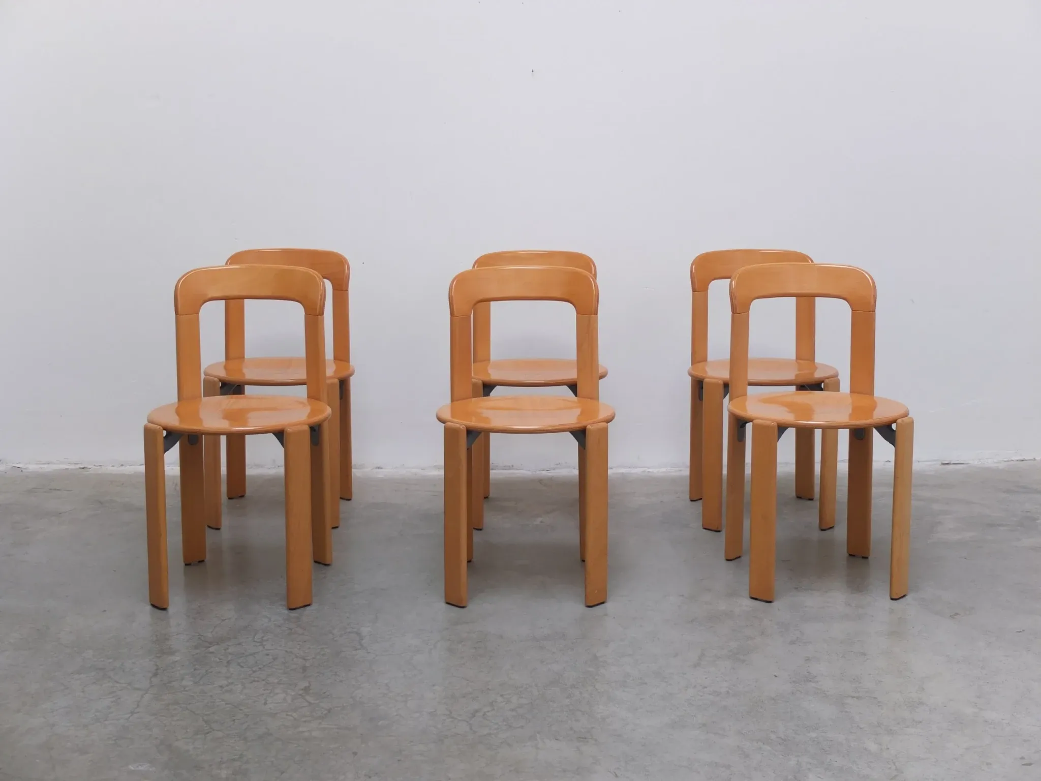 Set of 6 'Rey' chairs by Bruno Rey for Dietiker Switzerland, 1971