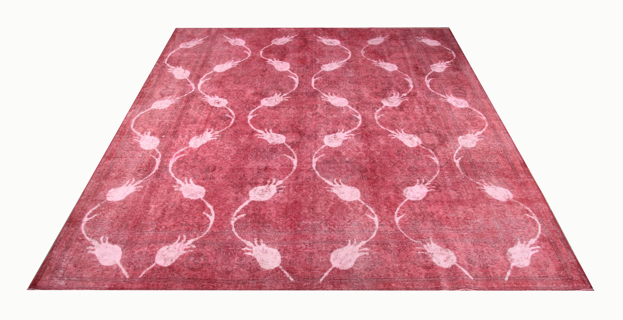 Handmade red persian rug traditional oriental wool carpet- 296x328cm