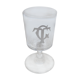 Glass 19th century crystal liqueur engraved with monogram acid