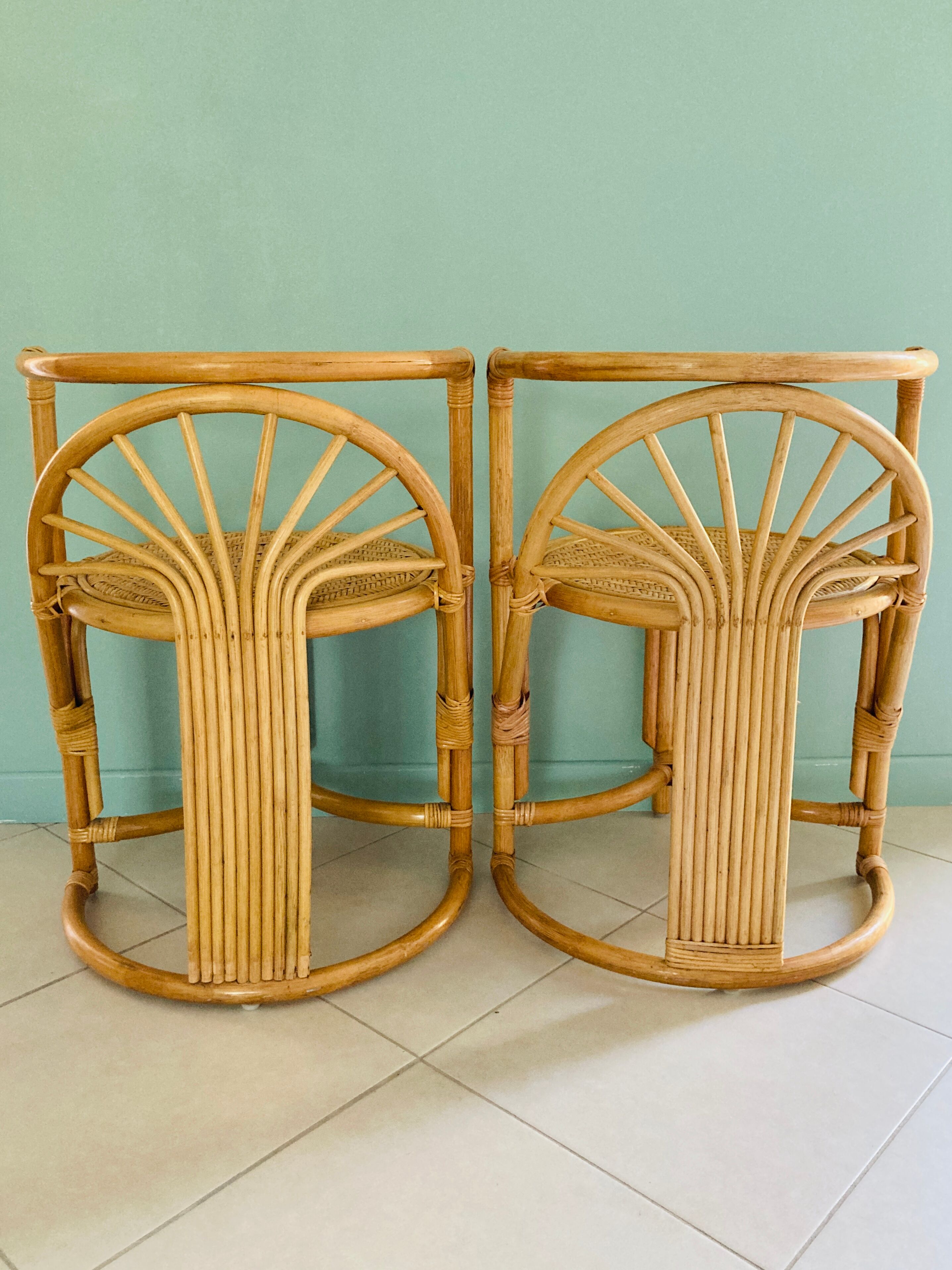 Garden lounge set Art deco in rattan and wicker
