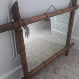 Antique bamboo-style mirror