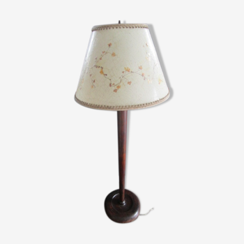 Vintage floor lamp, lampshade natural flowers