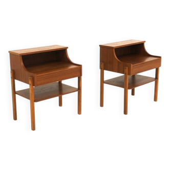 2 teak bedside tables by Carlström, Sweden 1960