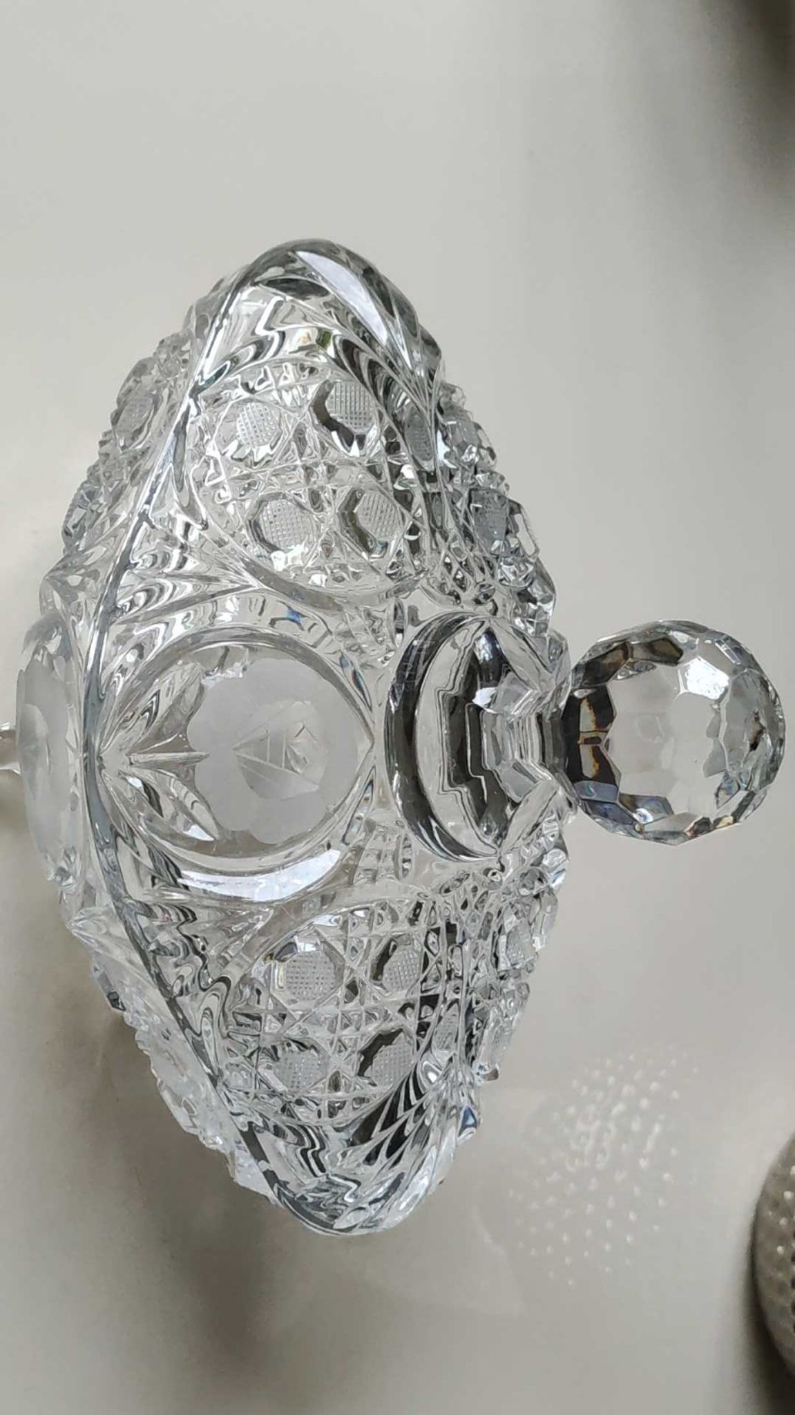 Bonbonnière stylé Boho tchèque en cristal de Bohème