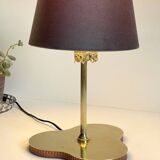 Chic brass lamp with vintage clover tray