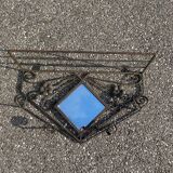 art deco wrought iron wall mirror