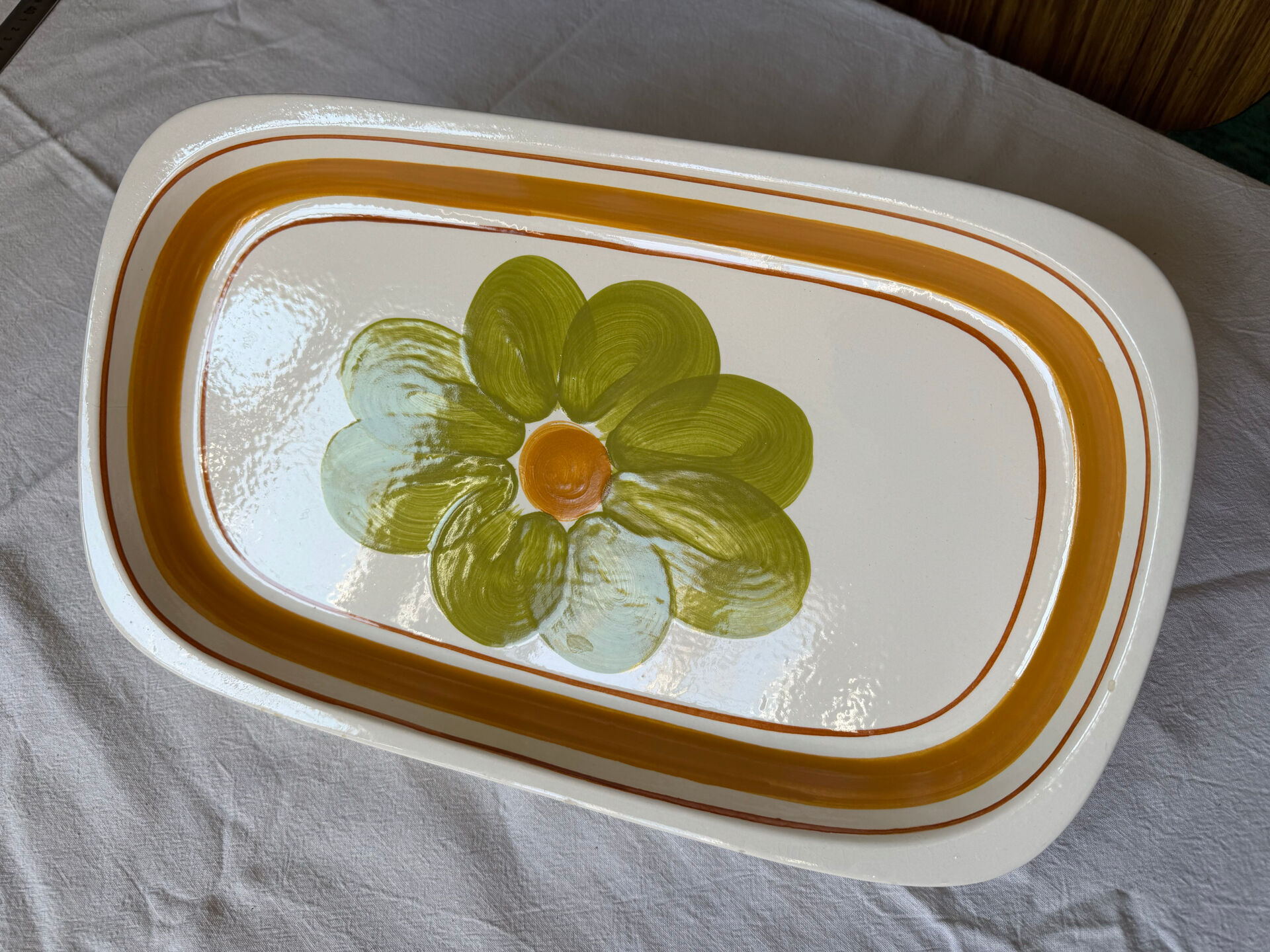 Plat vintage rectangular in earthenware model monaco by salins
