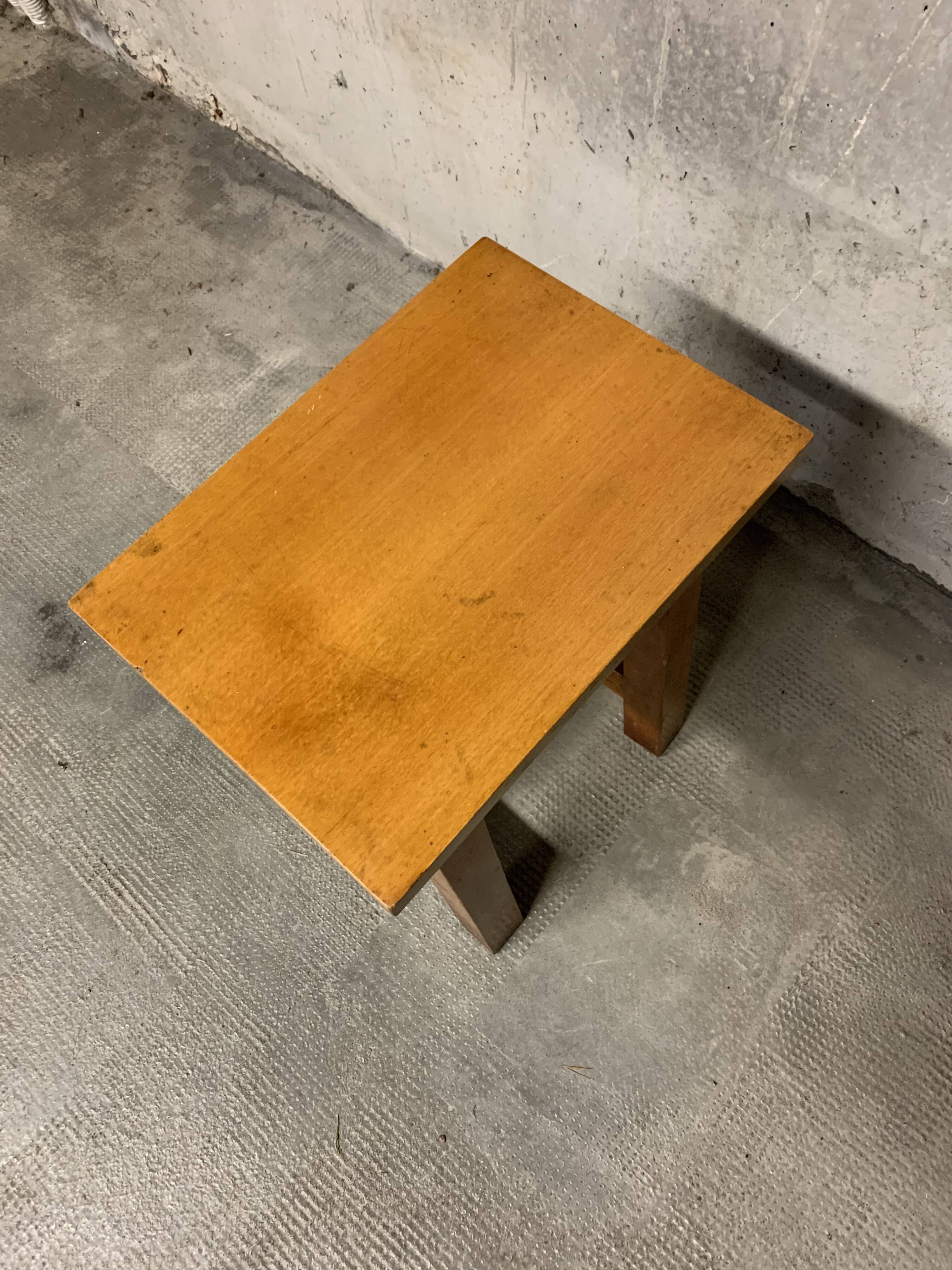 Vintage solid wood regional craft stool