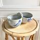 Appetizer server with two stoneware bowls or cups