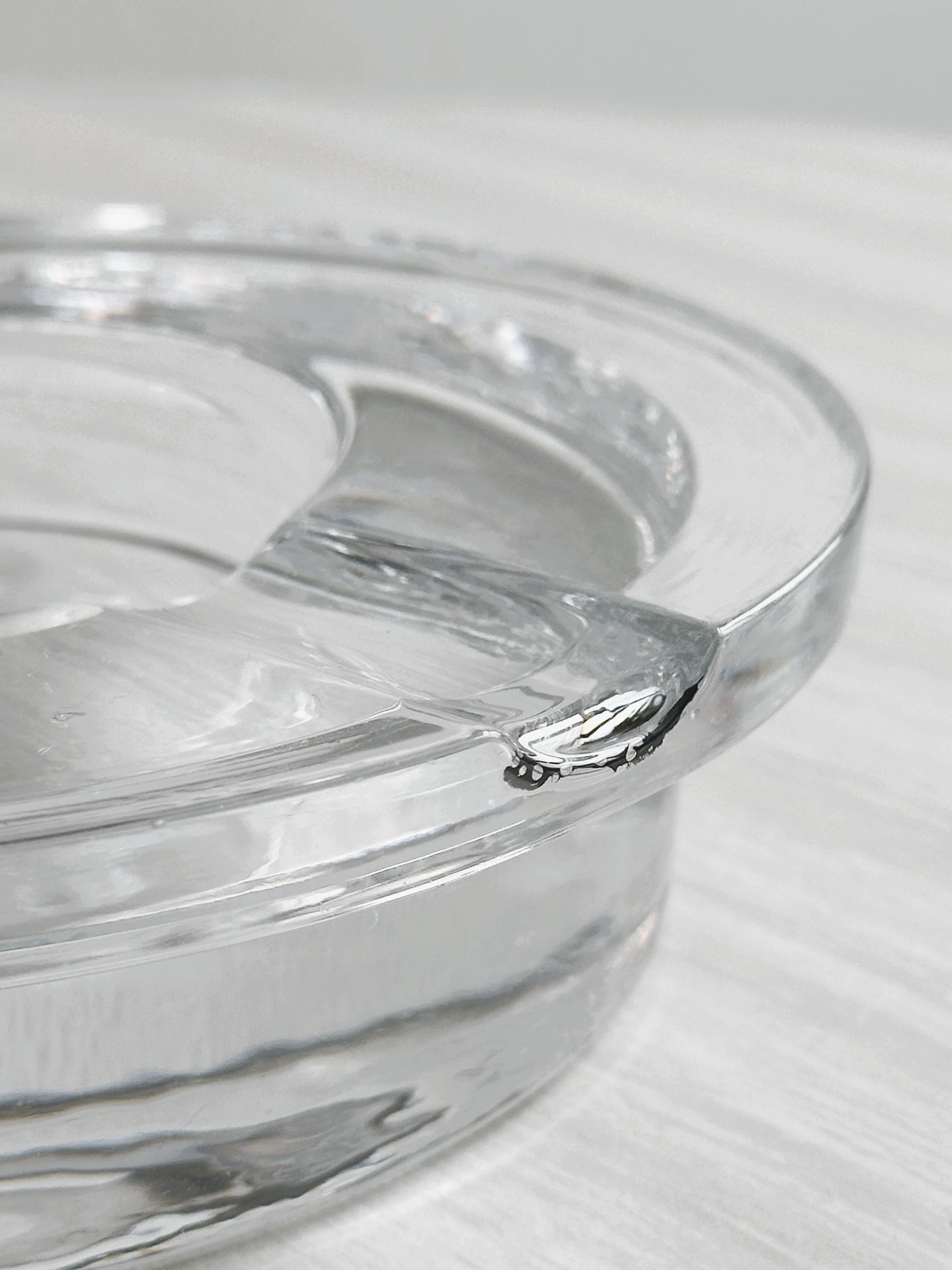 Very thick crystal ashtray, Retro futuristic.