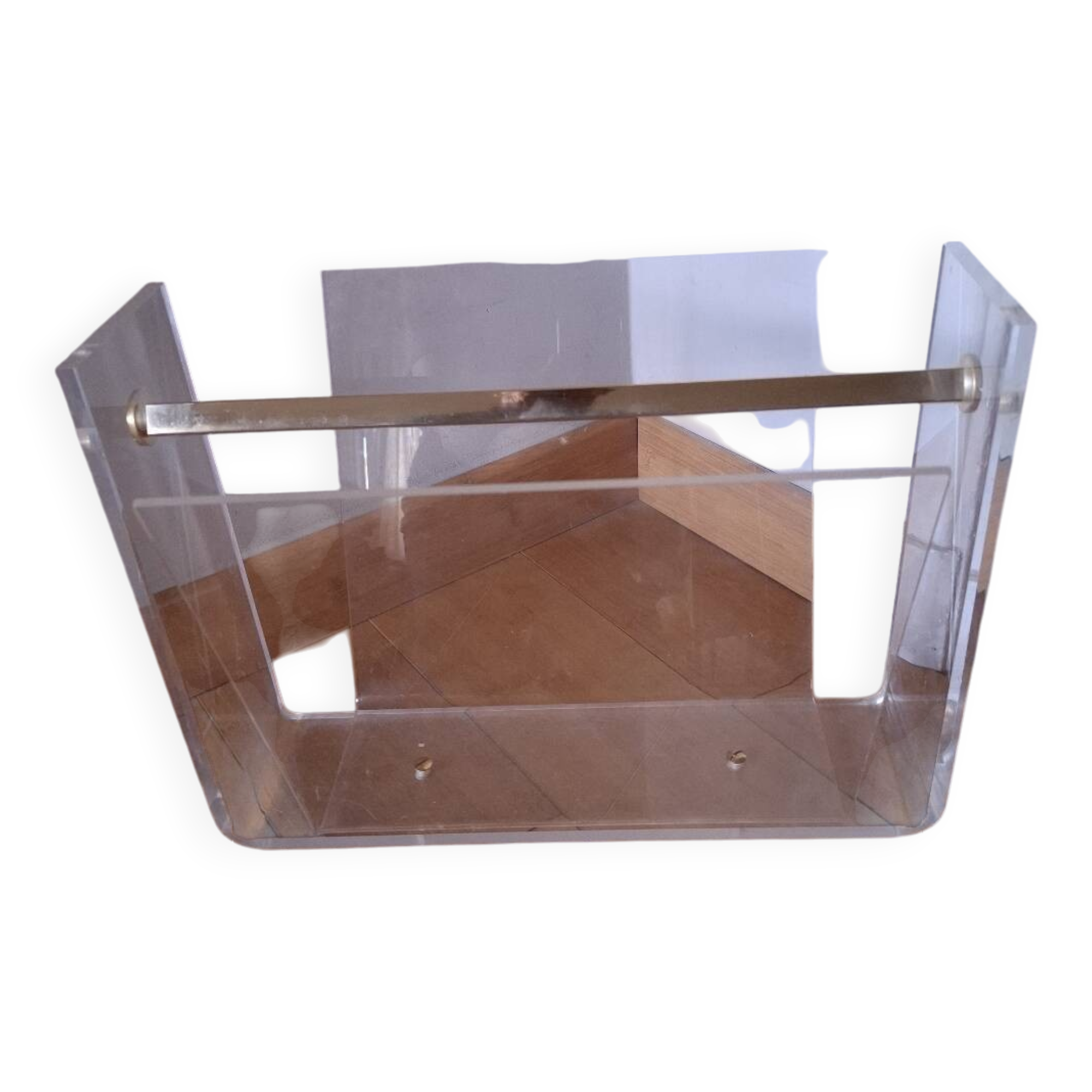 David Lange plexiglass magazine rack for Roche Bobois