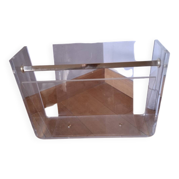 David Lange plexiglass magazine rack for Roche Bobois