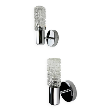 Pair of Targetti Sankey sconces, Murano faceted glass, Italy, 1970